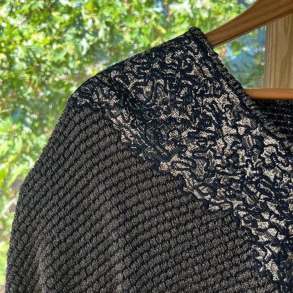 Umi Collections By Anne Crimmins Women's Vintage Gold Metallic Blouse Size M - Picture 4 of 9